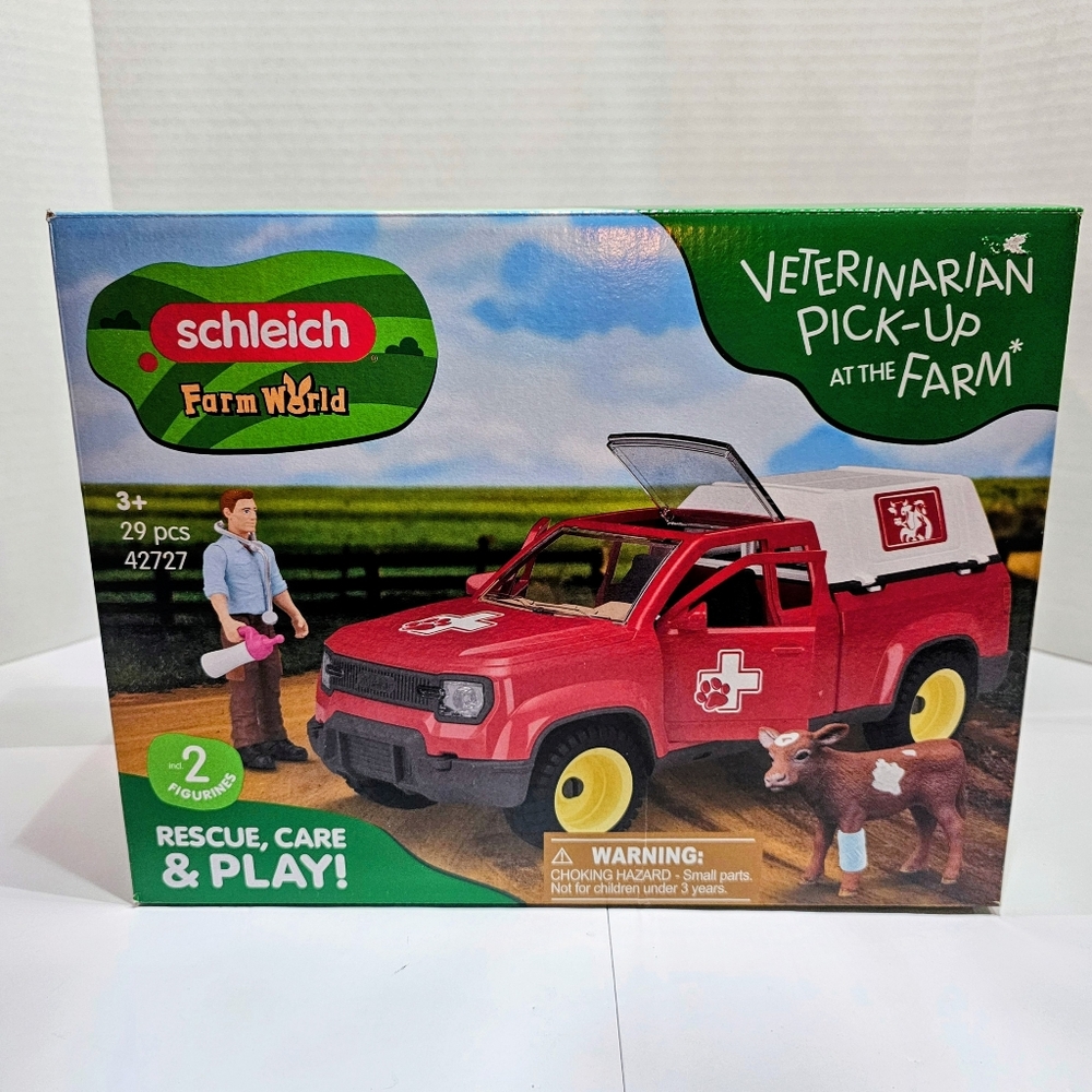 New Schleich 42727 Farm World Veterinarian Pickup At The Farm 29 Pcs READ
